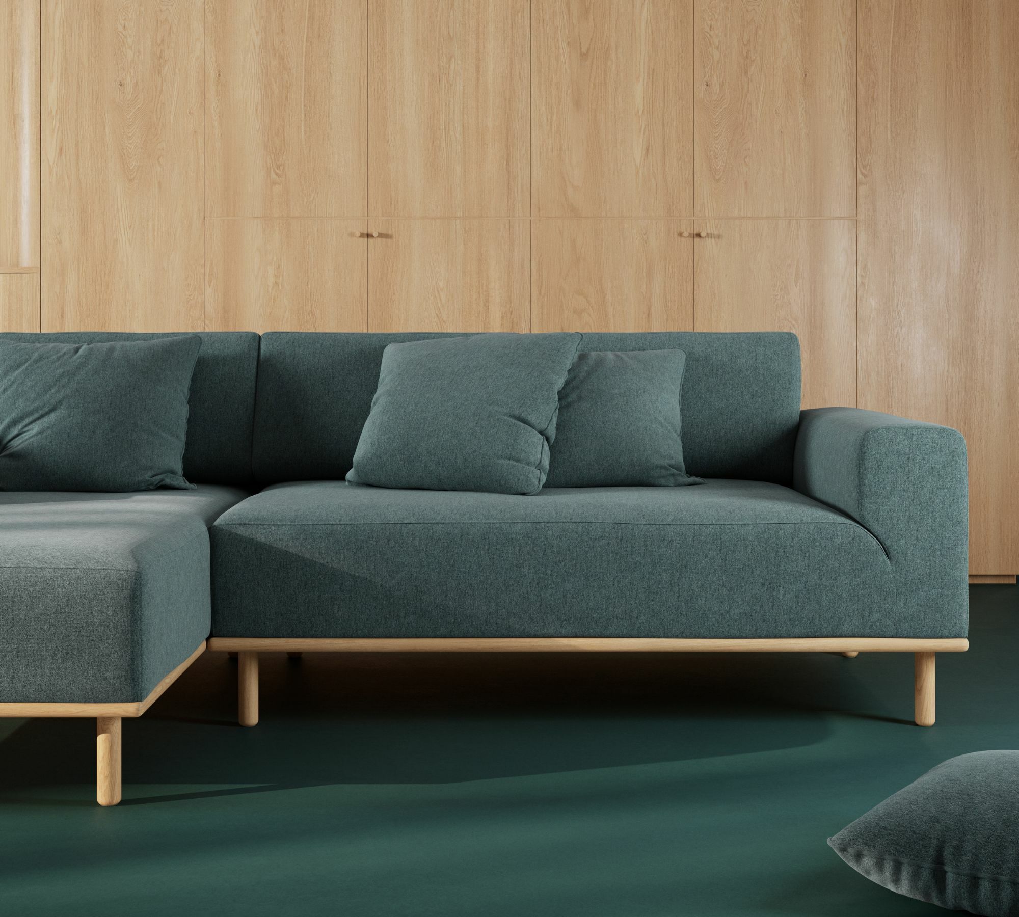 Vilmar Sofa 3-Sitzer Récamiere Links Form Blue Grey 1