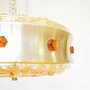 Vintage pendant lamp glass metal gold 1980s 8