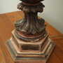 Vintage Table Lamp Ceramic Textile Multicolor 1970s 8
