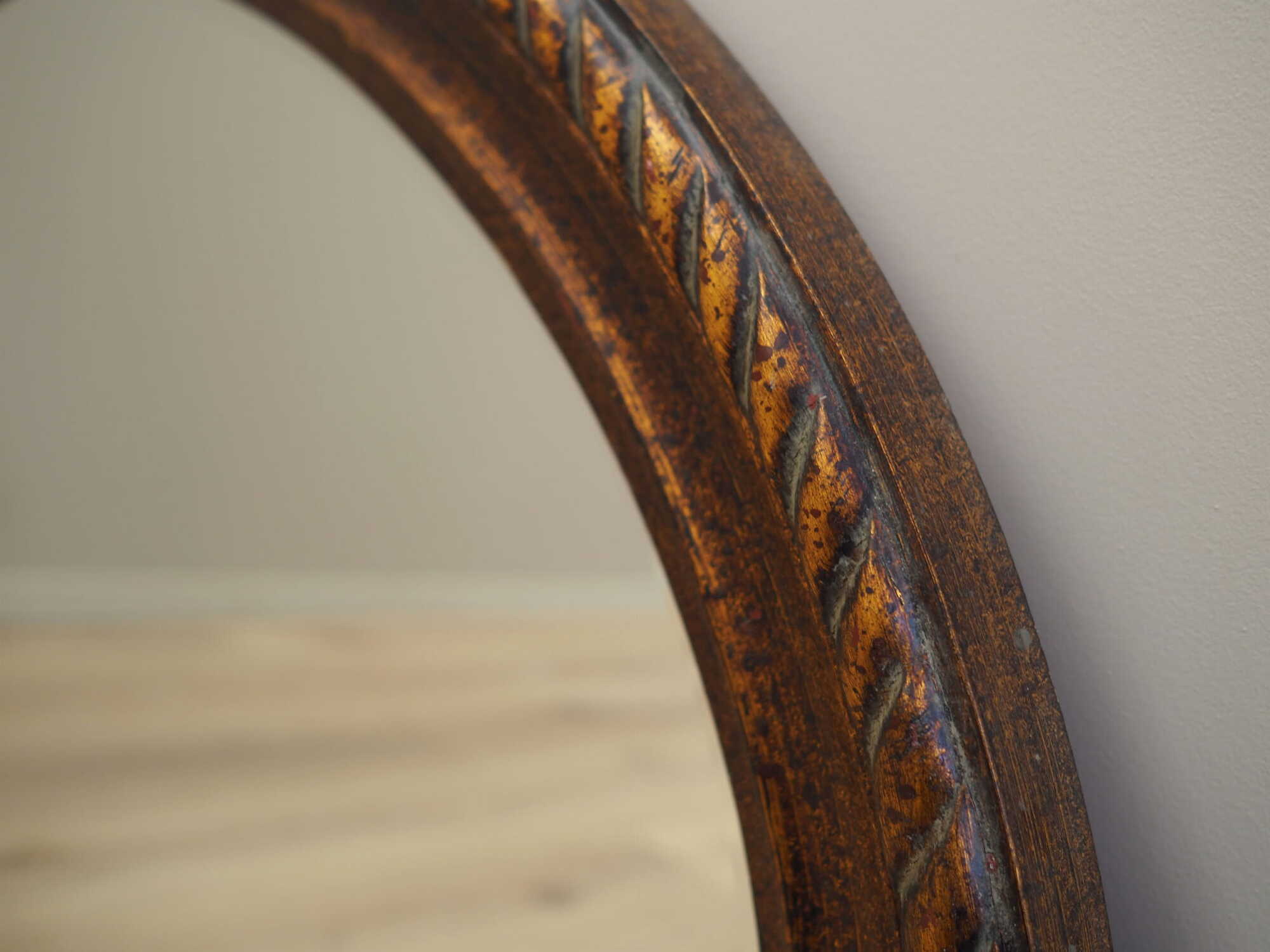 Specchio vintage cornice in legno marrone anni '60 6
