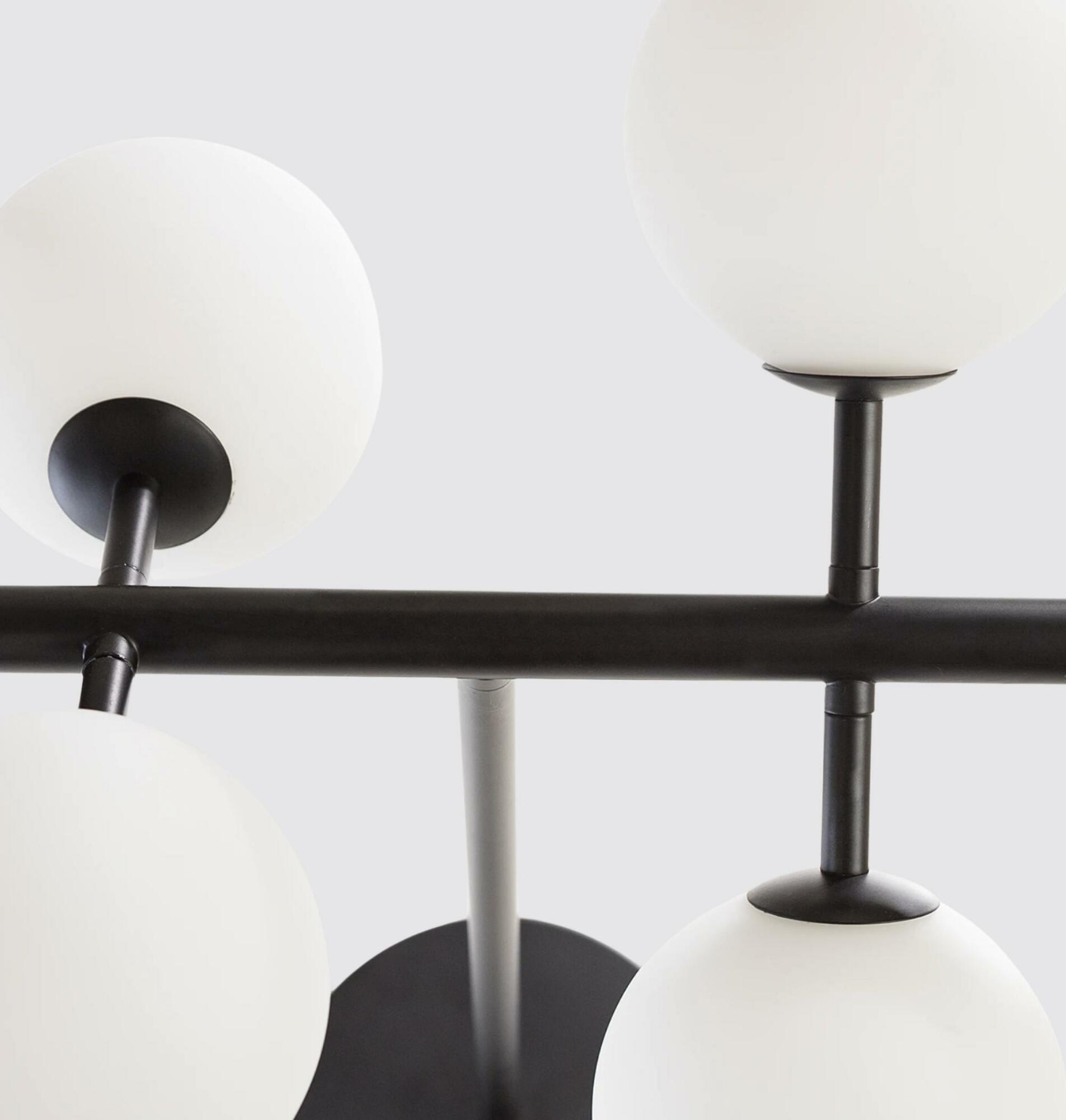 Ball lamp iron 6 glass lamps each 12cm diameter 2