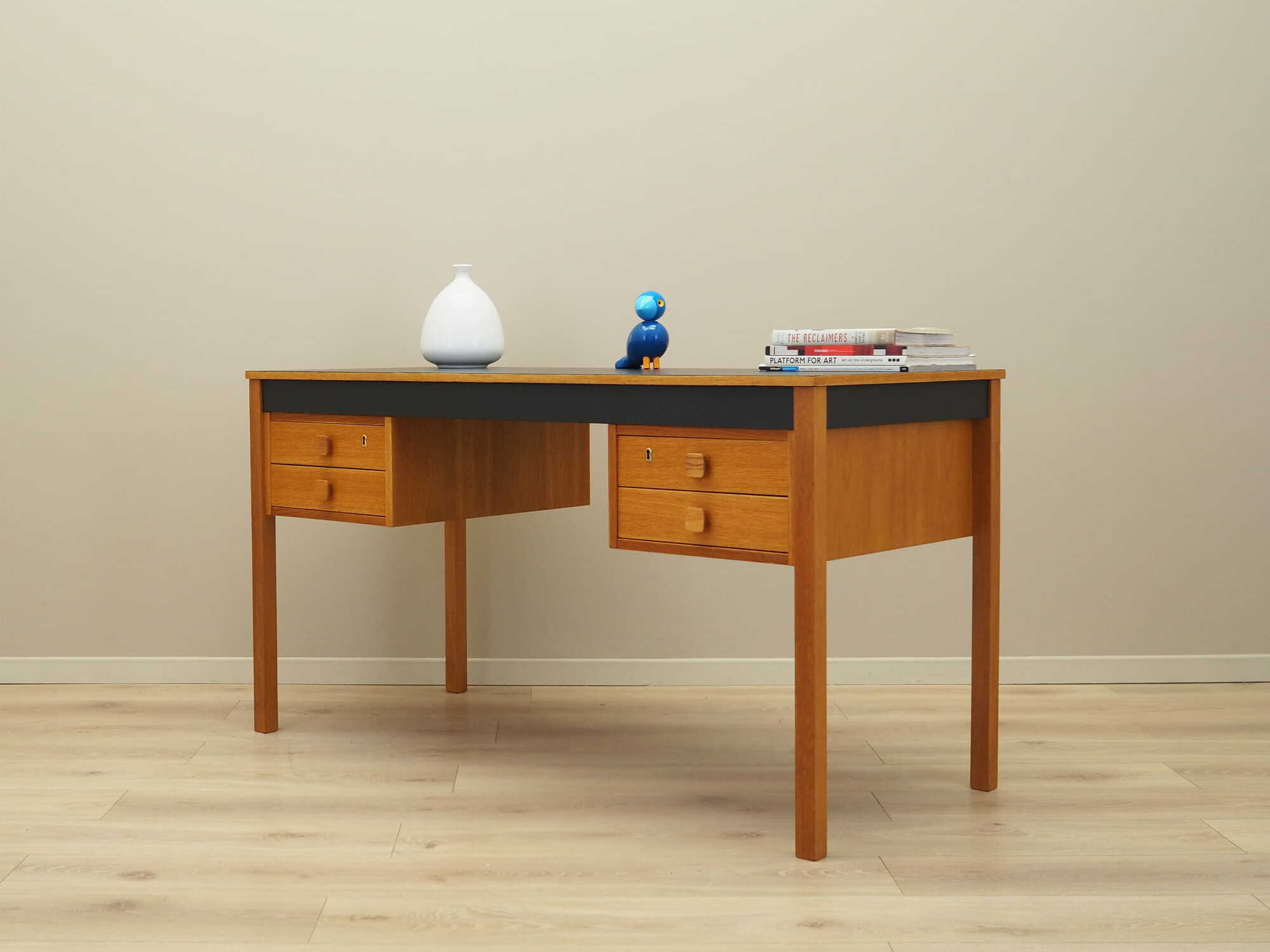Vintage Desk Ash Wood Brown 1970s 2