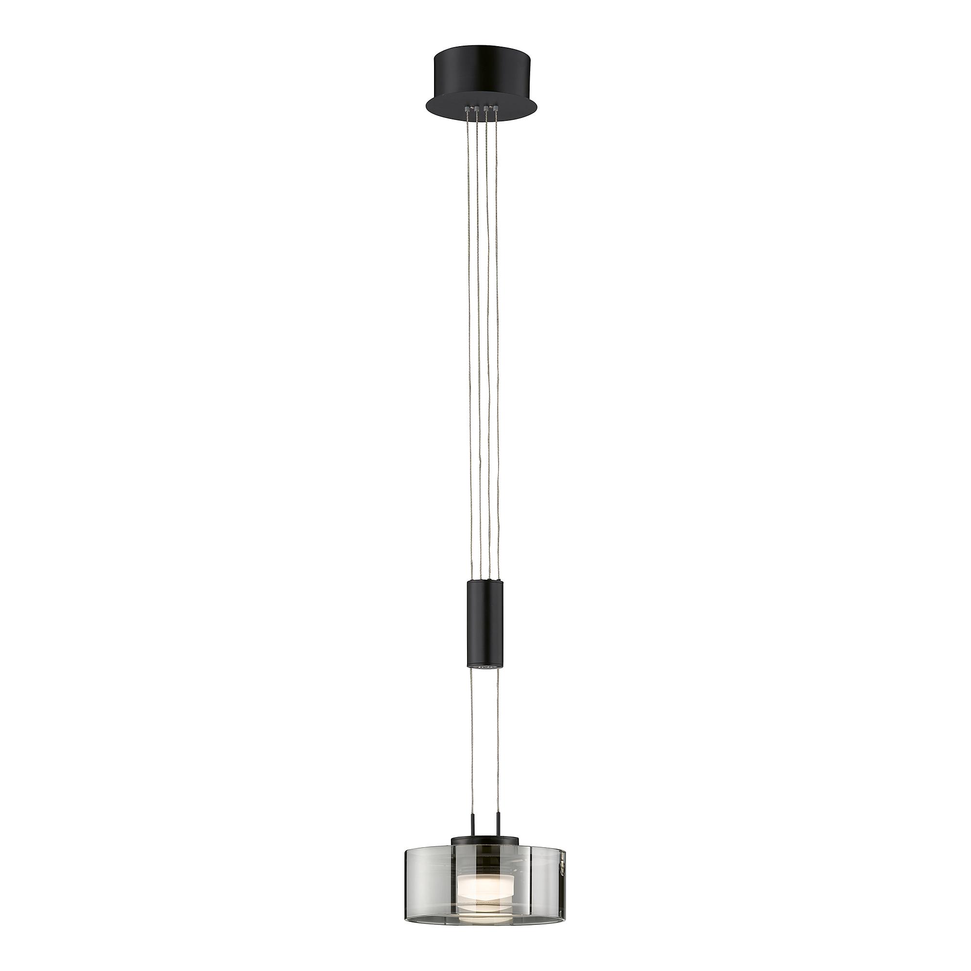 LED-Pendelleuchte Lavin Eisen Rauchglas Schwarz 3