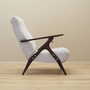 Vintage armchair beech wood textile white 1970s 6