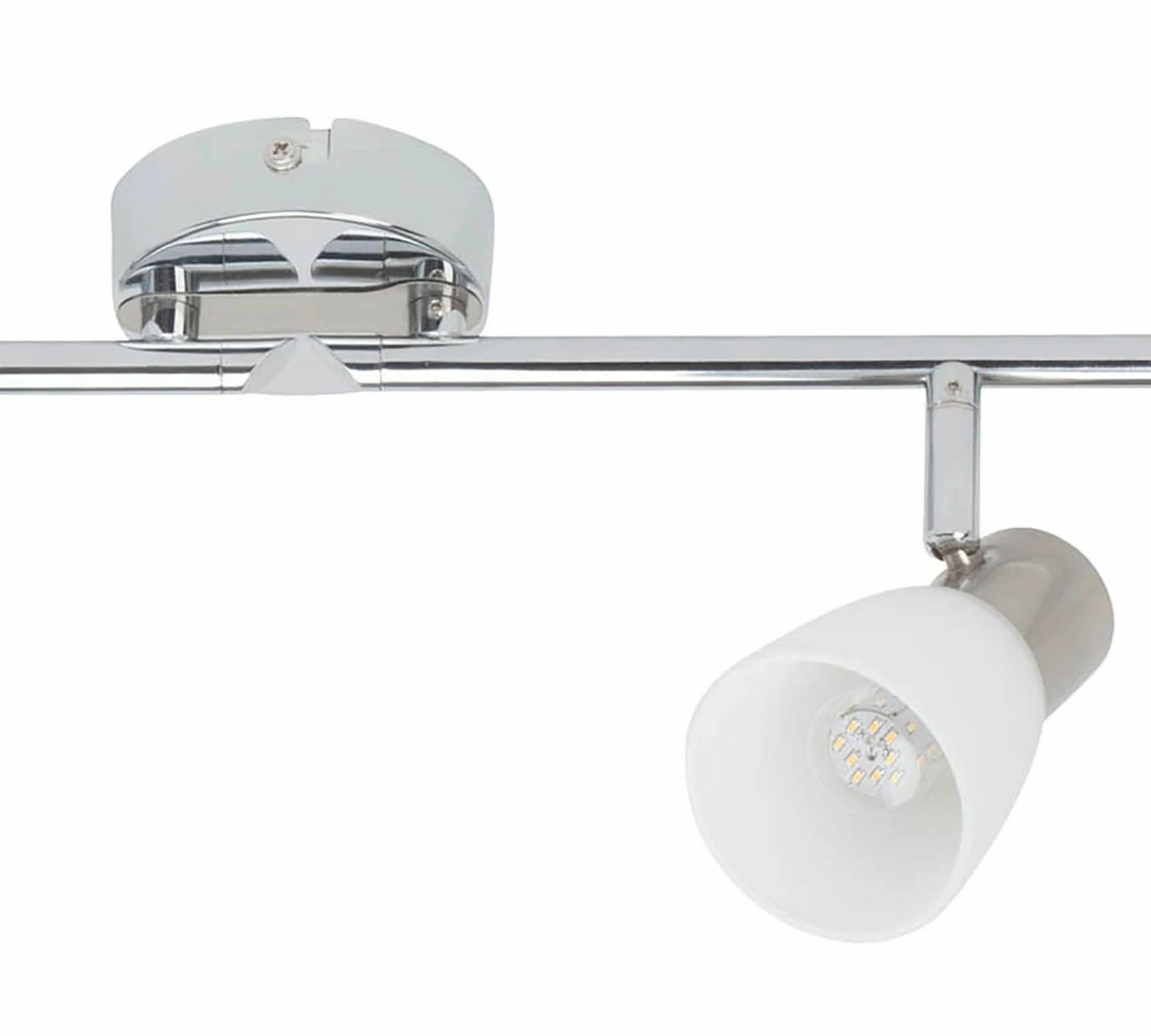 LED Deckenleuchte 4-flammig Metall Glas Silber 2