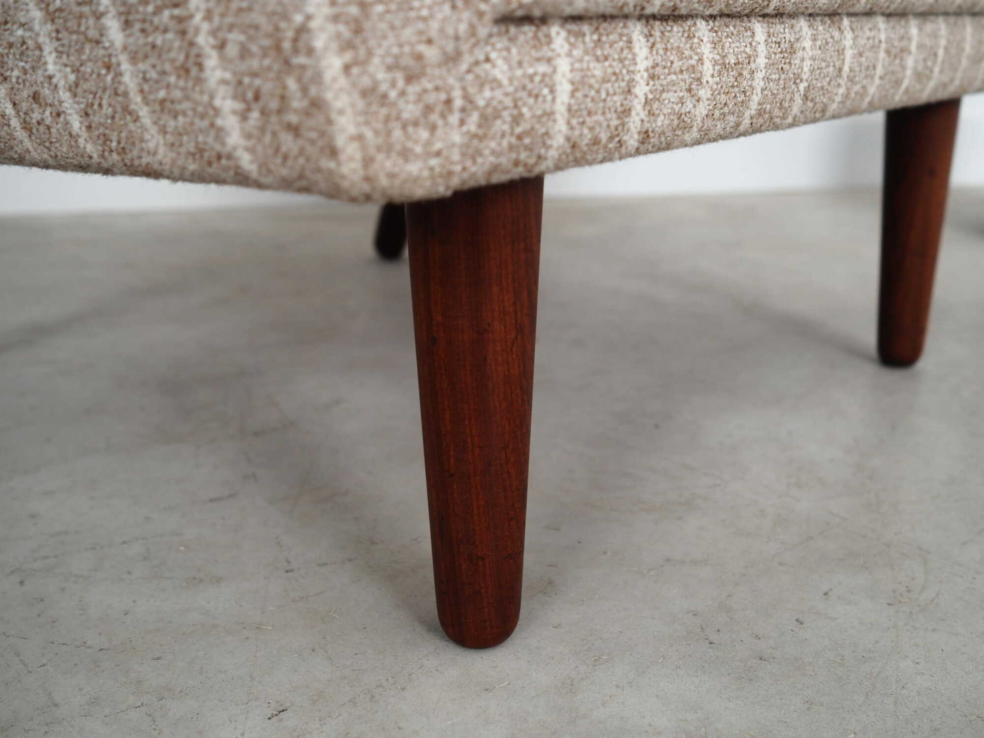 Vintage Chair Teak Wood Textile Grey 1970s 6