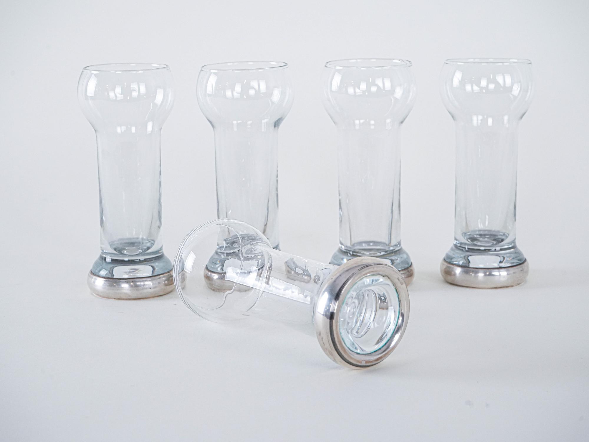 5er-Set Gläser Transparent 1970er Jahre 6