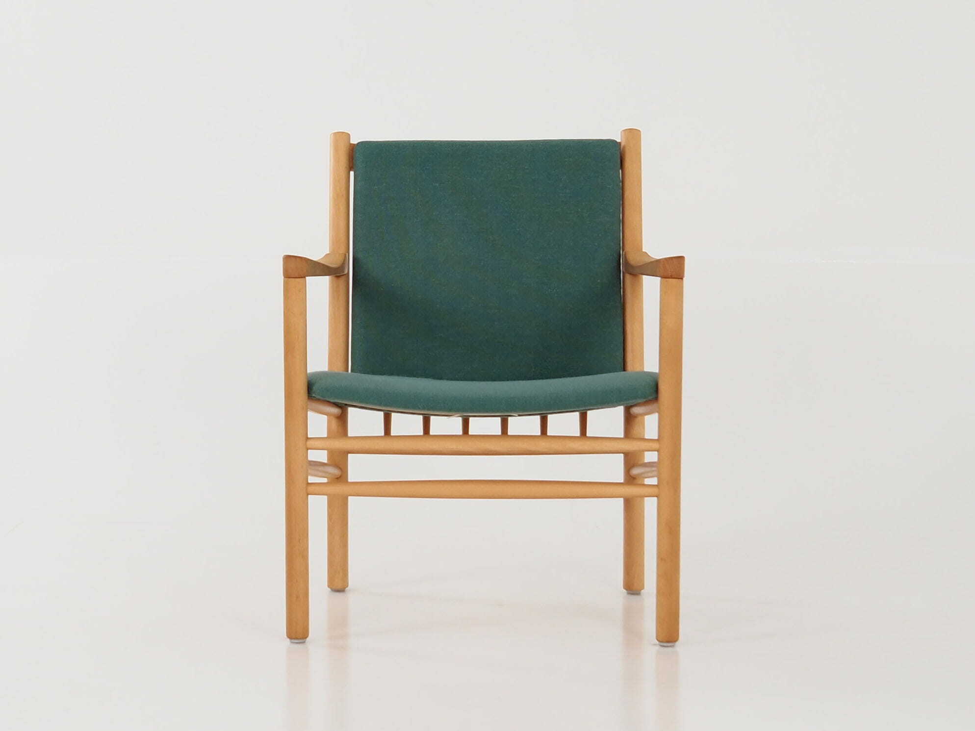 Vintage chair Beech wood Green 1970s 1