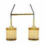 Vintage Chandelier Glass Gold White 1970s 0