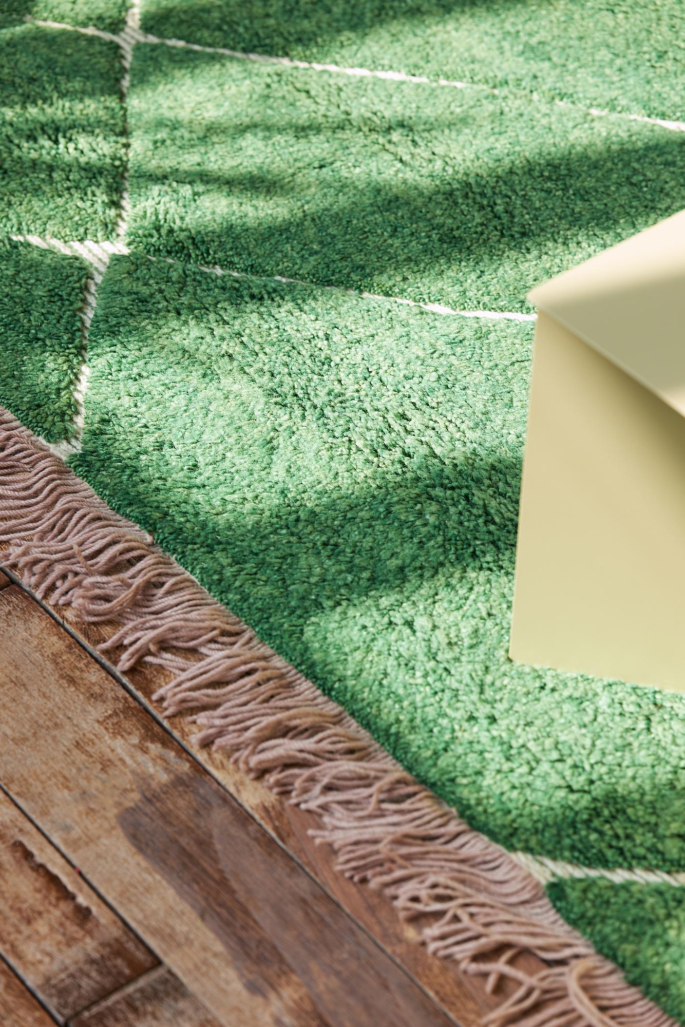 Rug HKLIVING Handmade Wool Green 4