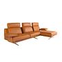 Sofa Récamiere Rechts Leder Terrakotta 0