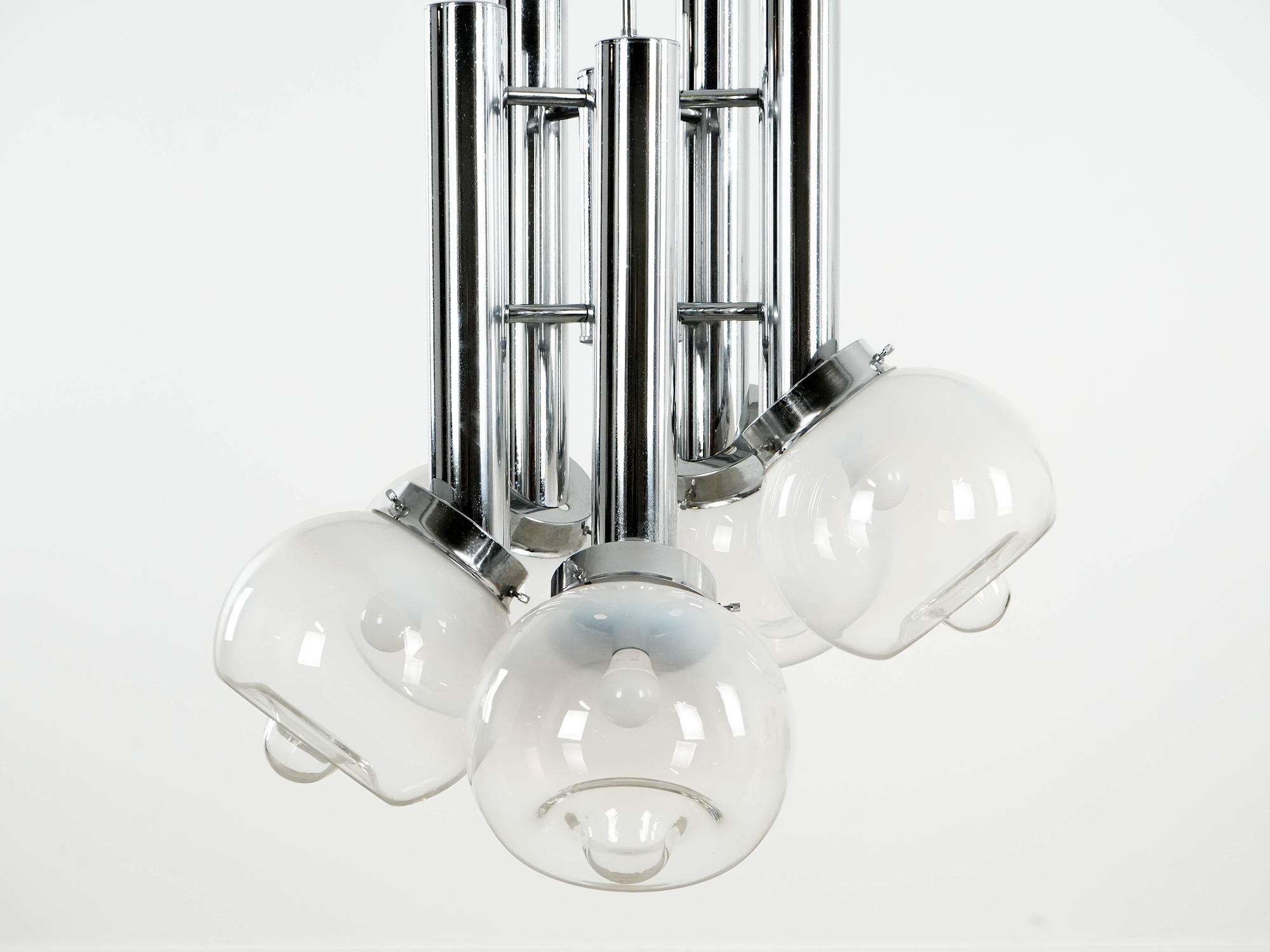 Chandelier White 1970s 1