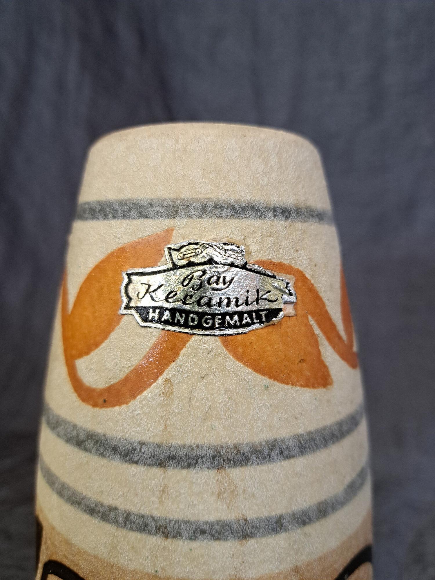 Vintage Vase Ceramic White Black 3