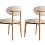 2x Lionte Dining chair Wood veneer White 3