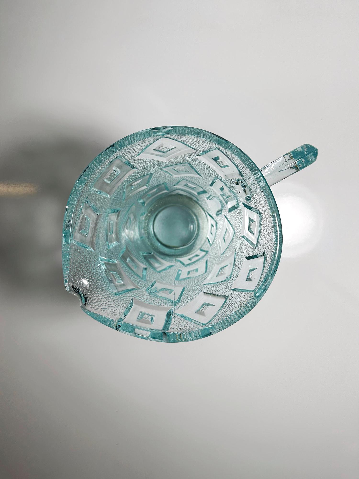 Vintage Art Deco Karaffe Pressglas 1930er Jahre 5