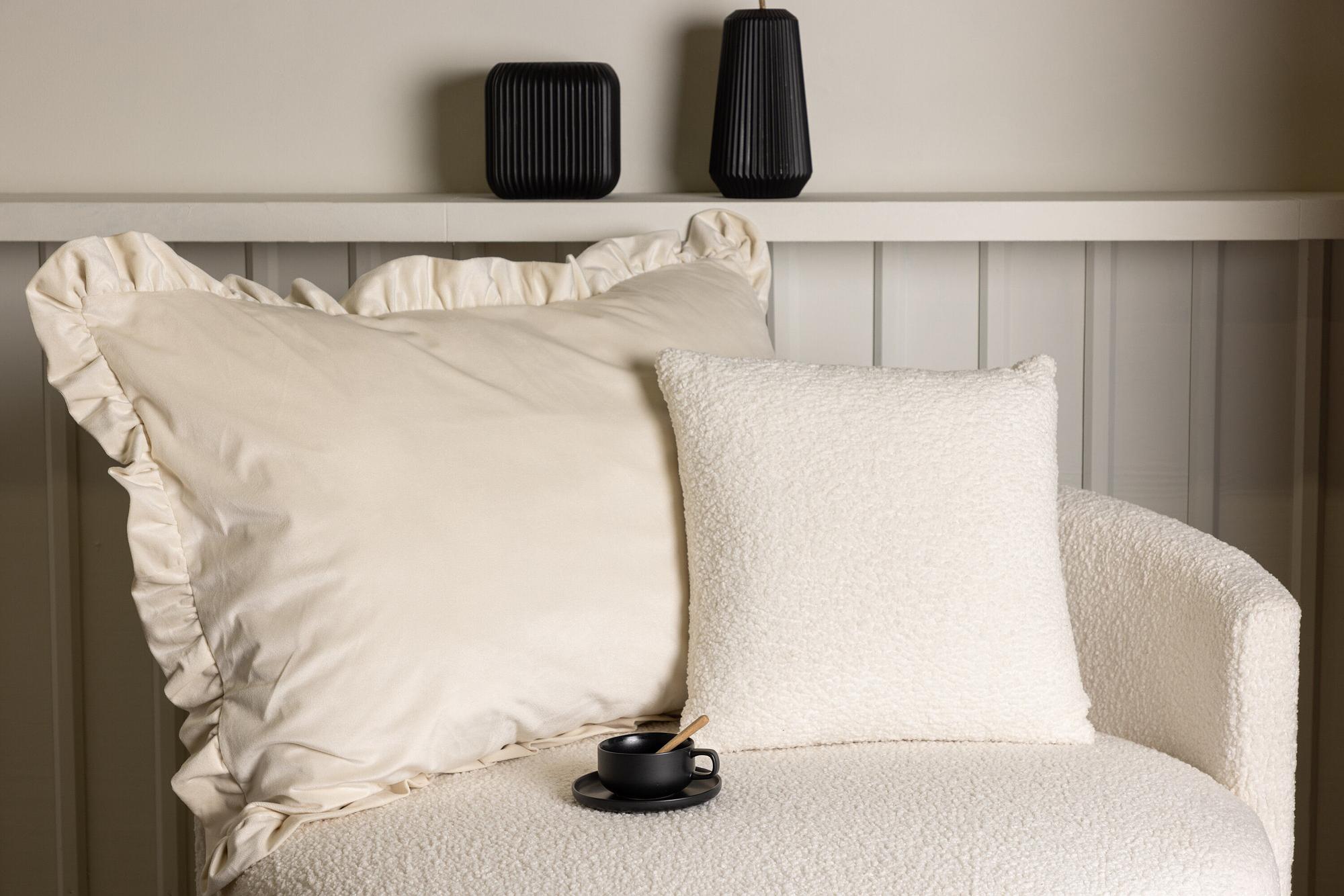 Hailey Pillowcase Poly Velvet White 70×100cm 4