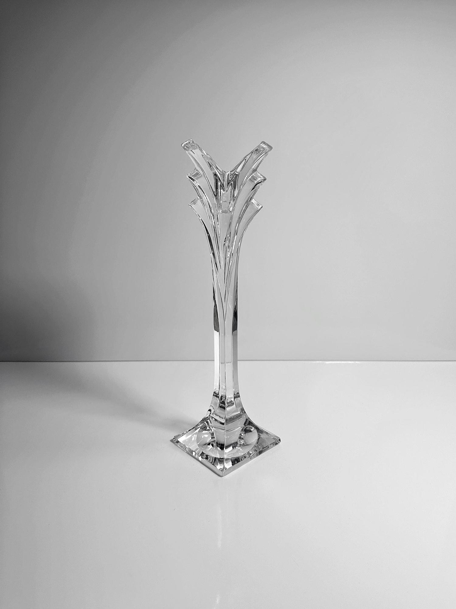 Vintage candle holder crystal glass 1980s 2