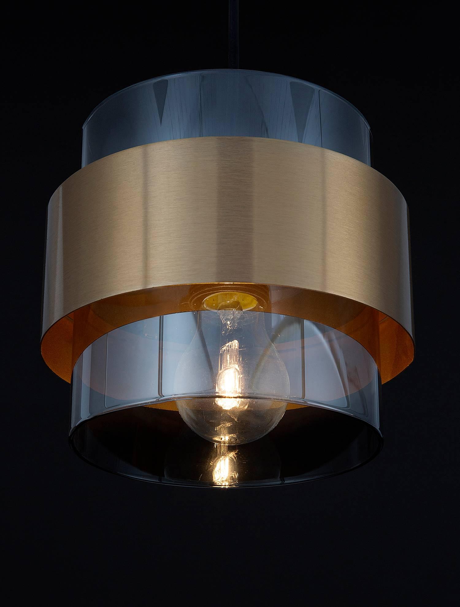 Sianna Type A Pendant Light Smoked Glass Gold 2