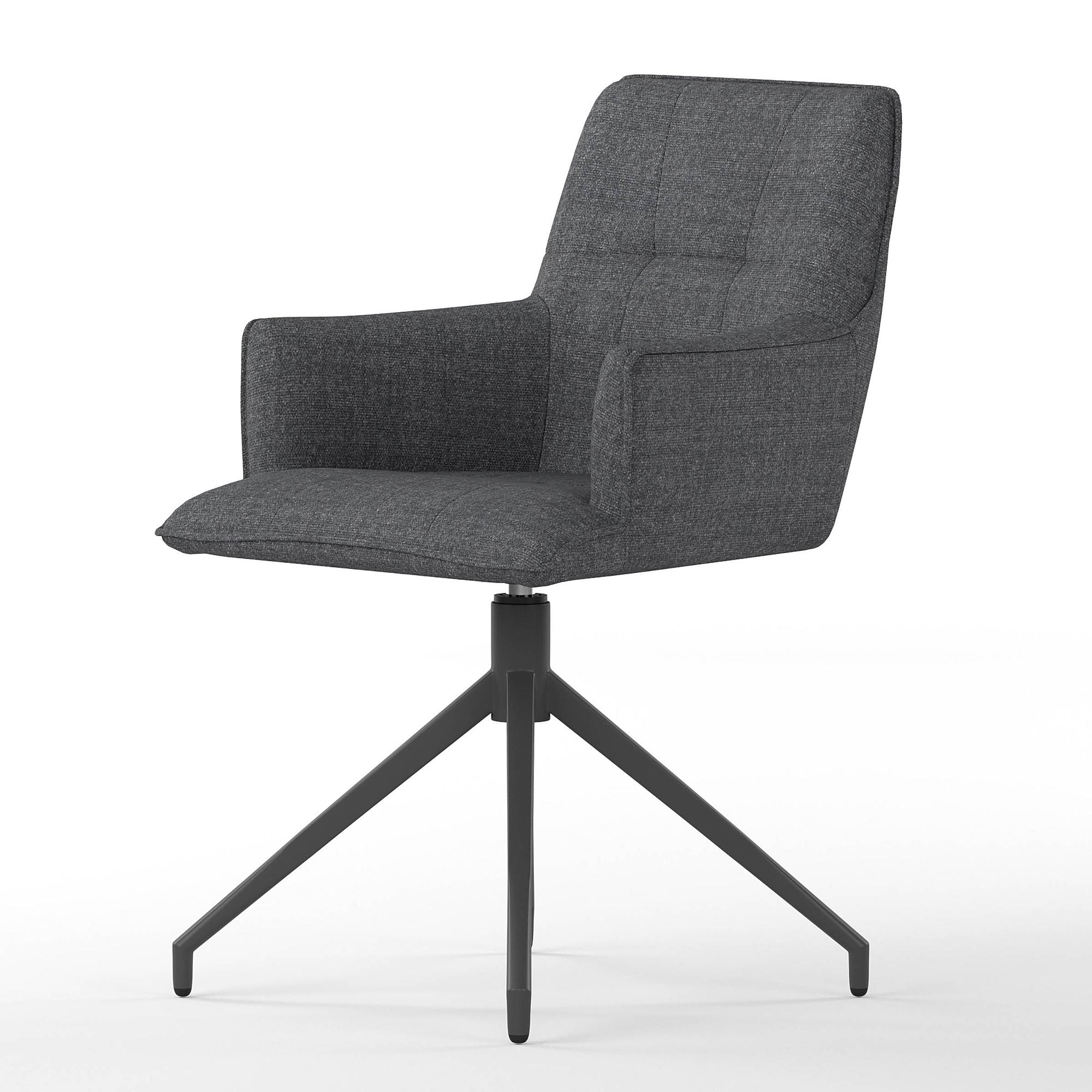 Mavi Gartenstuhl mit Armlehnen Stahl Polyester Dunkelgrau 2