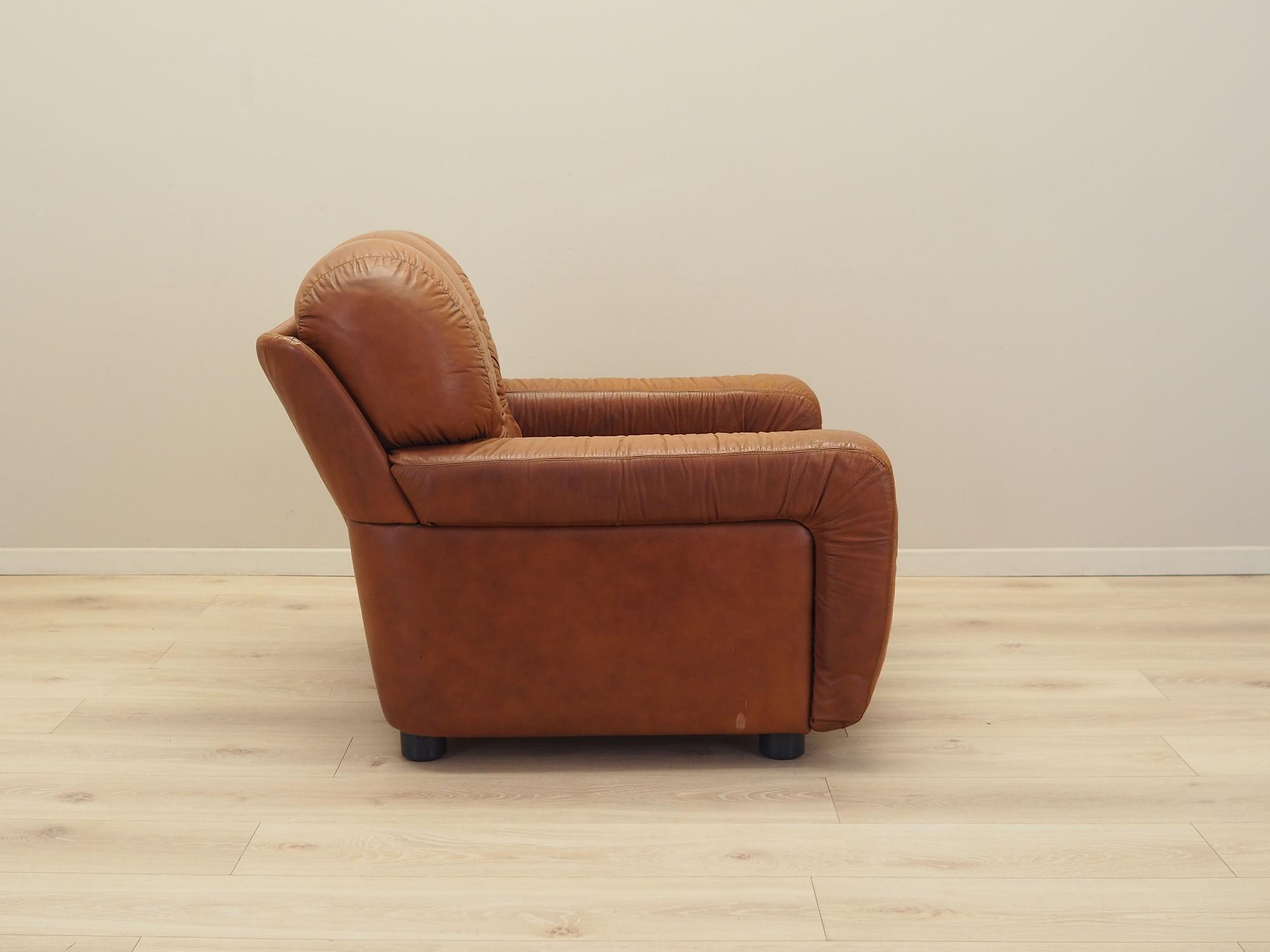 Sessel Leder Braun 1970er Jahre 7