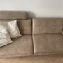 Sofa 3-Sitzer Kunstleder Holz Beige 6