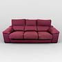 Schlafsofa 3-Sitzer inkl. 2 Hocker Weinrot 0