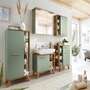 Badezimmerschrank Eichendekor Salbei 8