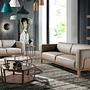 Sofa 2-Sitzer Leder Grau 2