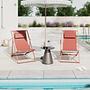 Deck chair Nivi set of 2 steel terracotta 2