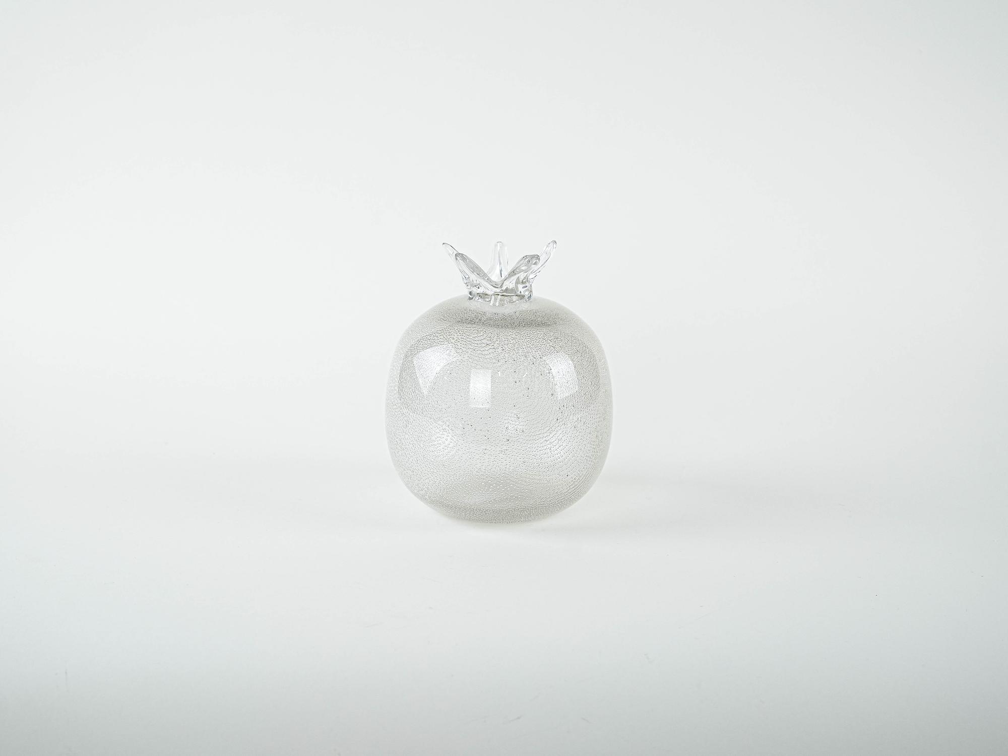 Glass vase pomegranate shape 1970s 2