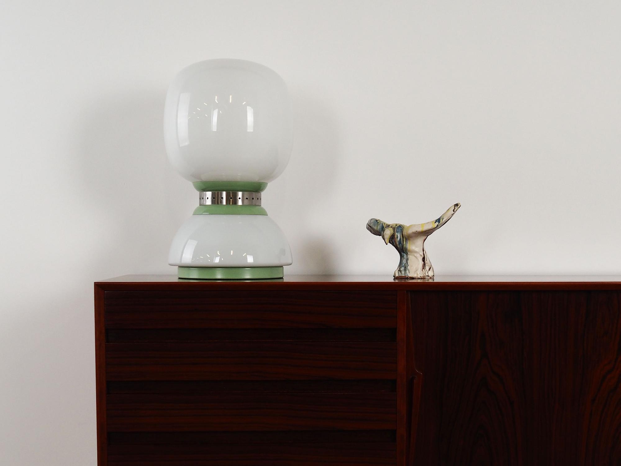 Table lamp metal glass 1970s 2