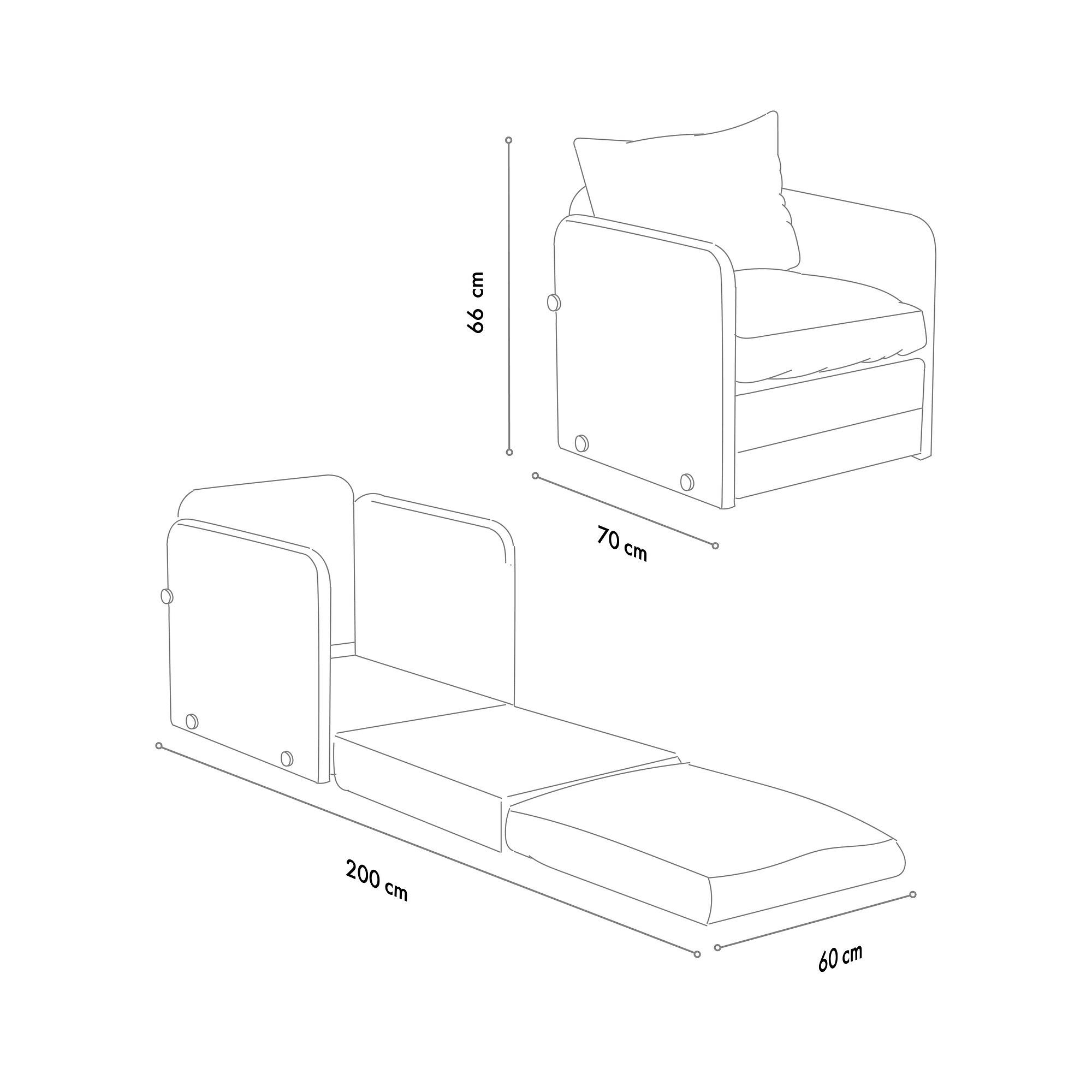 Saga Schlafsofa 1-Sitzer Grau 8