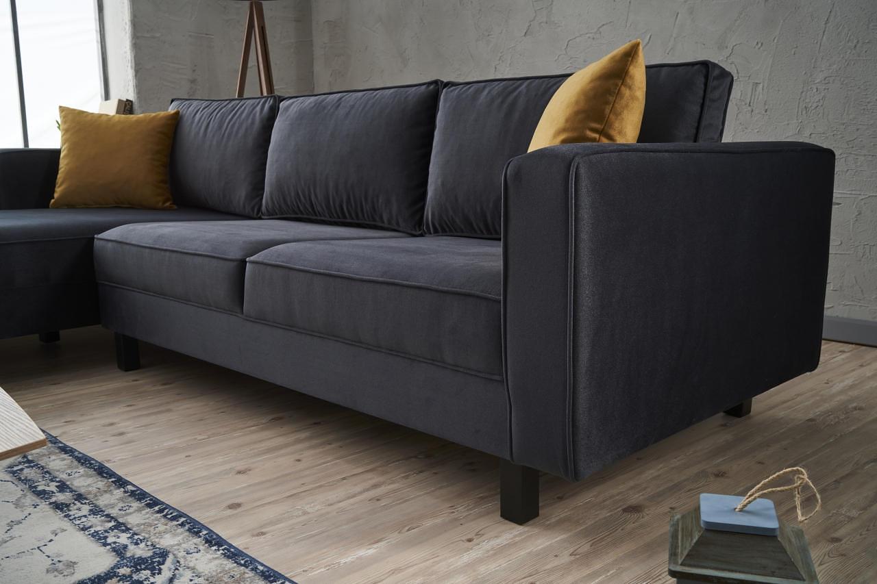 Kale Sofa Récamiere Links Samt Anthrazit 4
