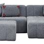 Beyza Sofa Récamiere Rechts mit Hocker Grau 9