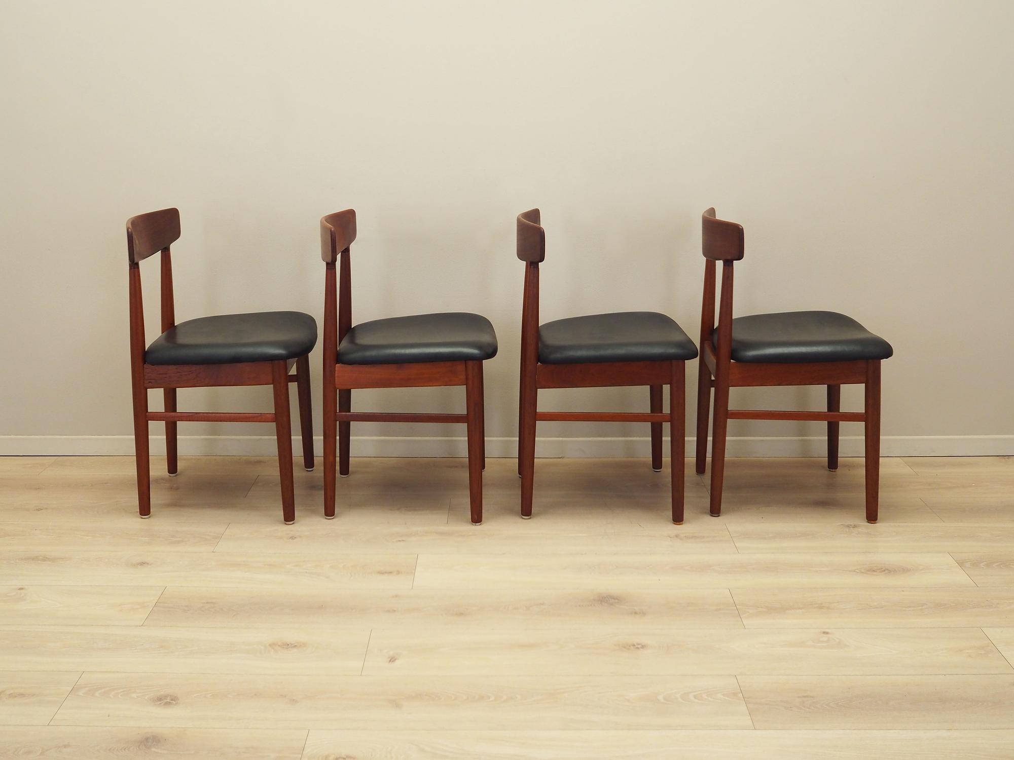 4x Vintage Dining Chair Teak Wood 1960s 9