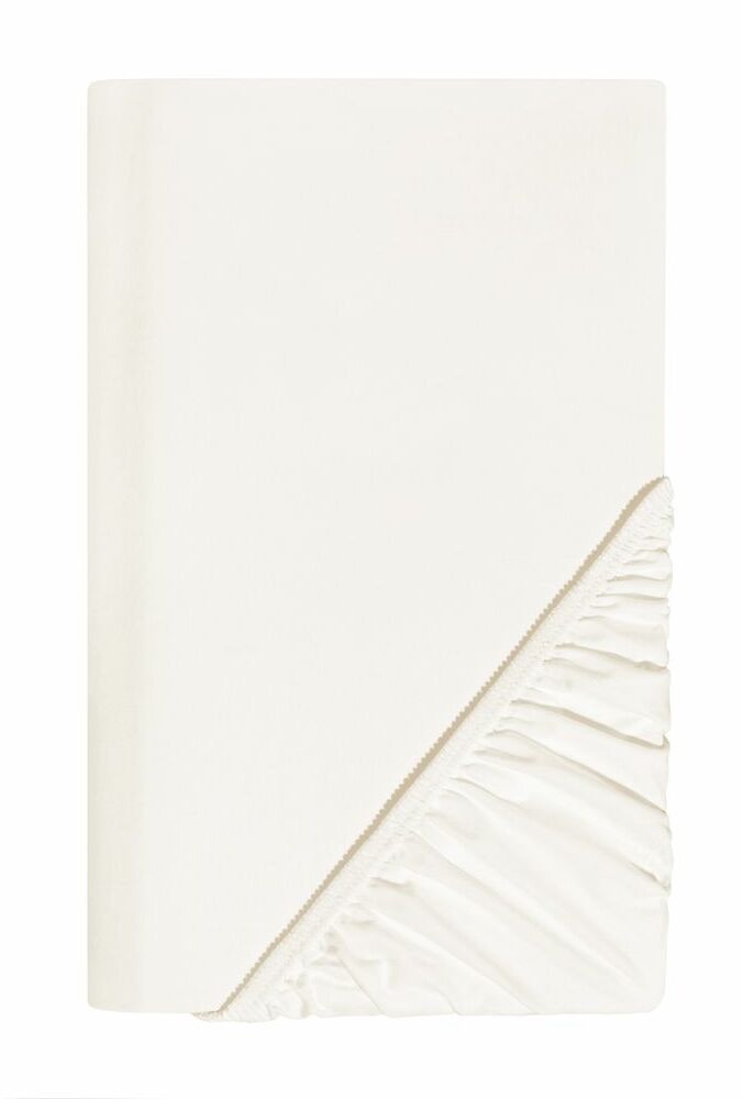 Spannleintuch für Boxspringbett aus Baumwolle Creme 0