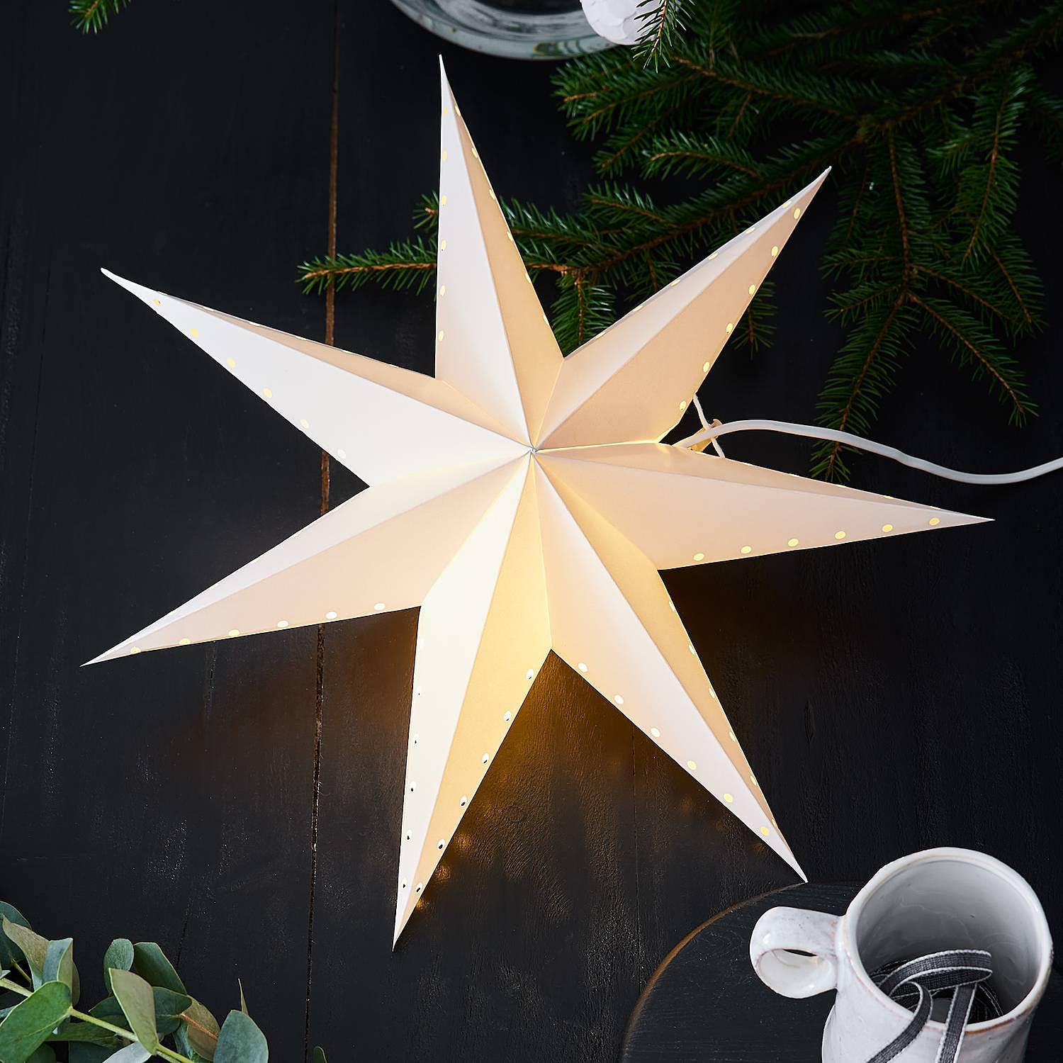 Hanging Star Lively Paper White 45 x 14 cm 0