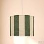 Pendant light Lirum iron / linen 1-bulb green 1