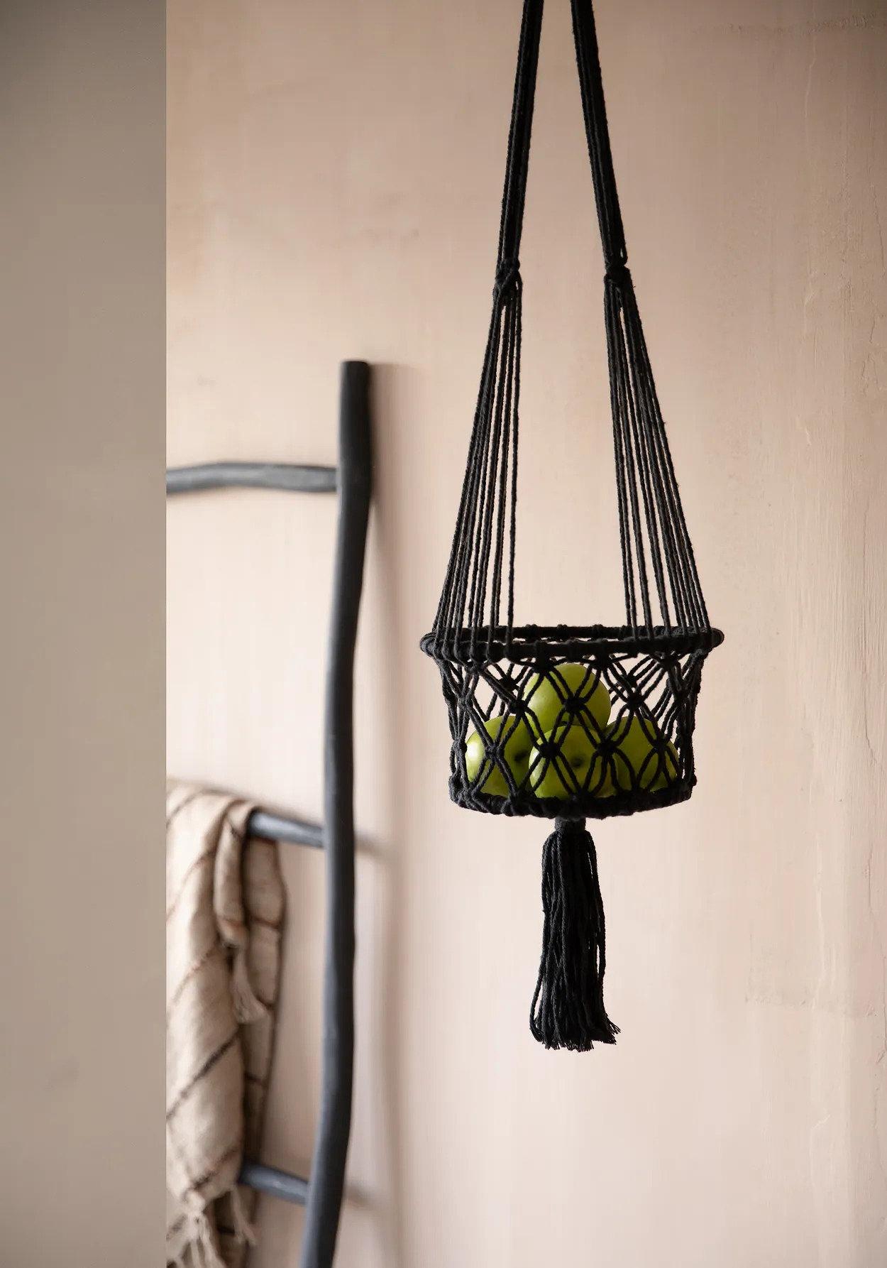 Macrame Plant Hanger Black 2