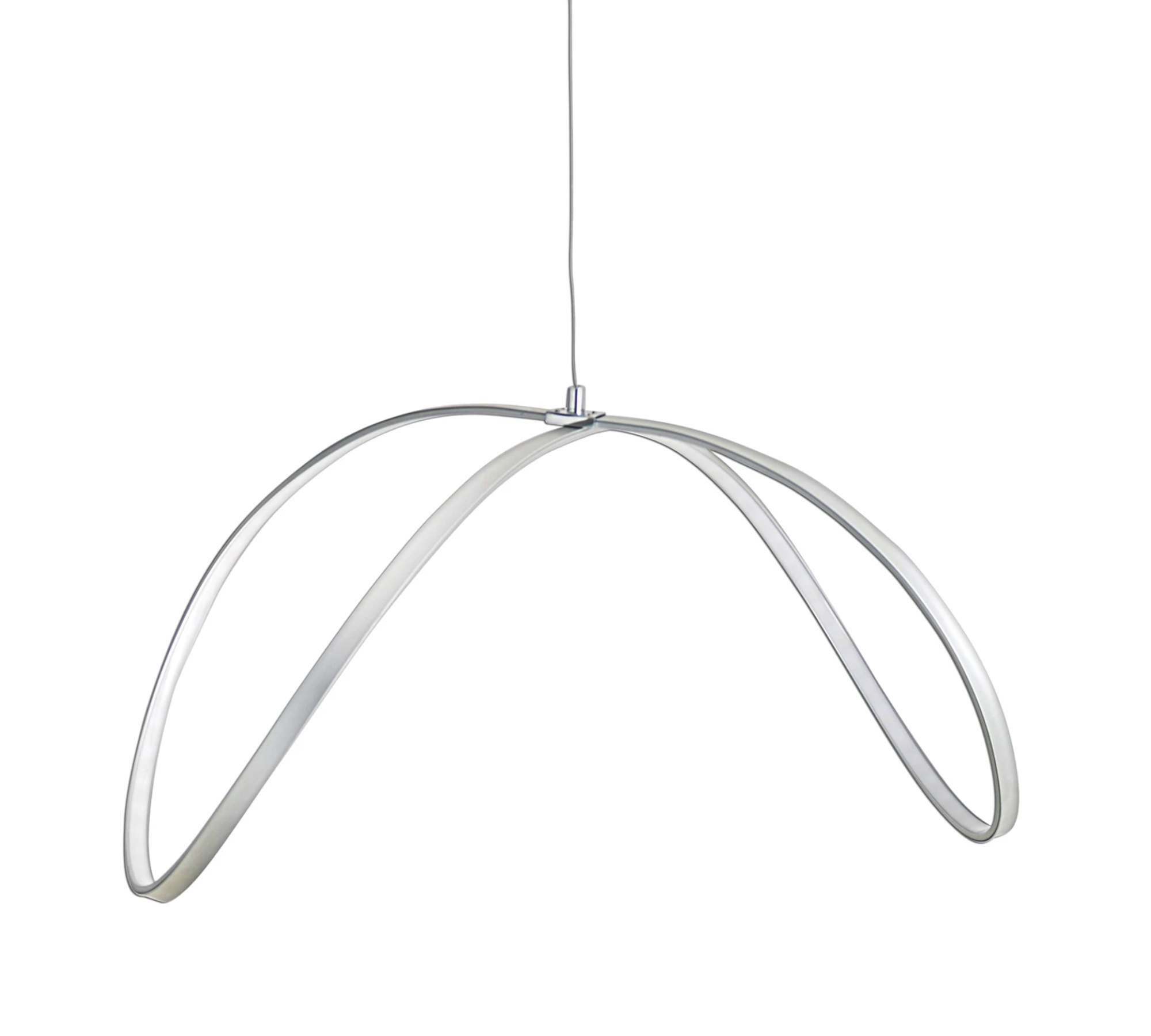 Pendant lamp Loop Line Metal Silver 2