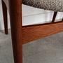 Vintage Stuhl Teakholz Textil Grau 1960er Jahre 10