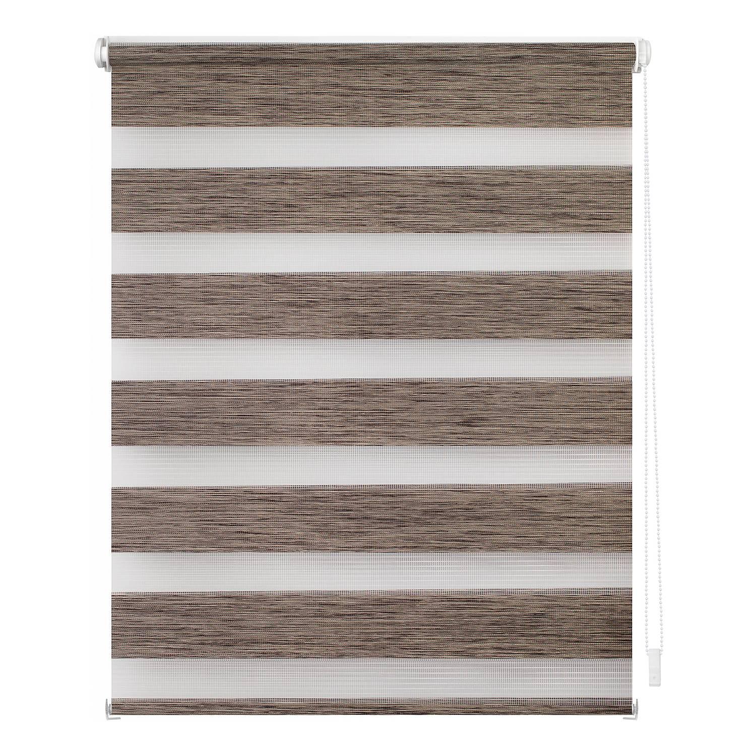 Klemmfix Duo Rollo meliert Polyester Hellbraun 45 x 150 cm 1