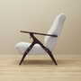 Vintage armchair beech wood textile white 1970s 2