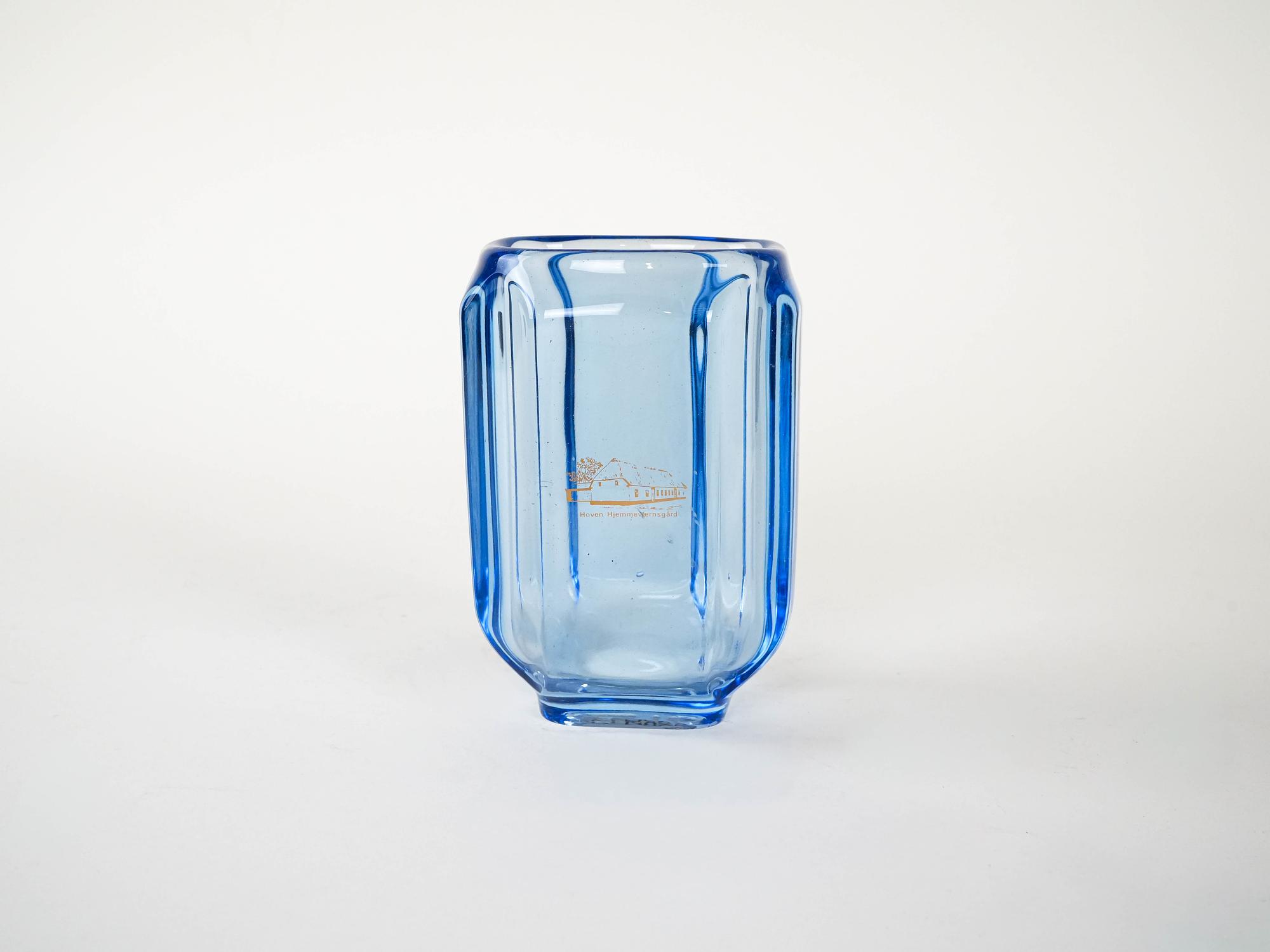 Blaue Glasvase 1960er Jahre 2