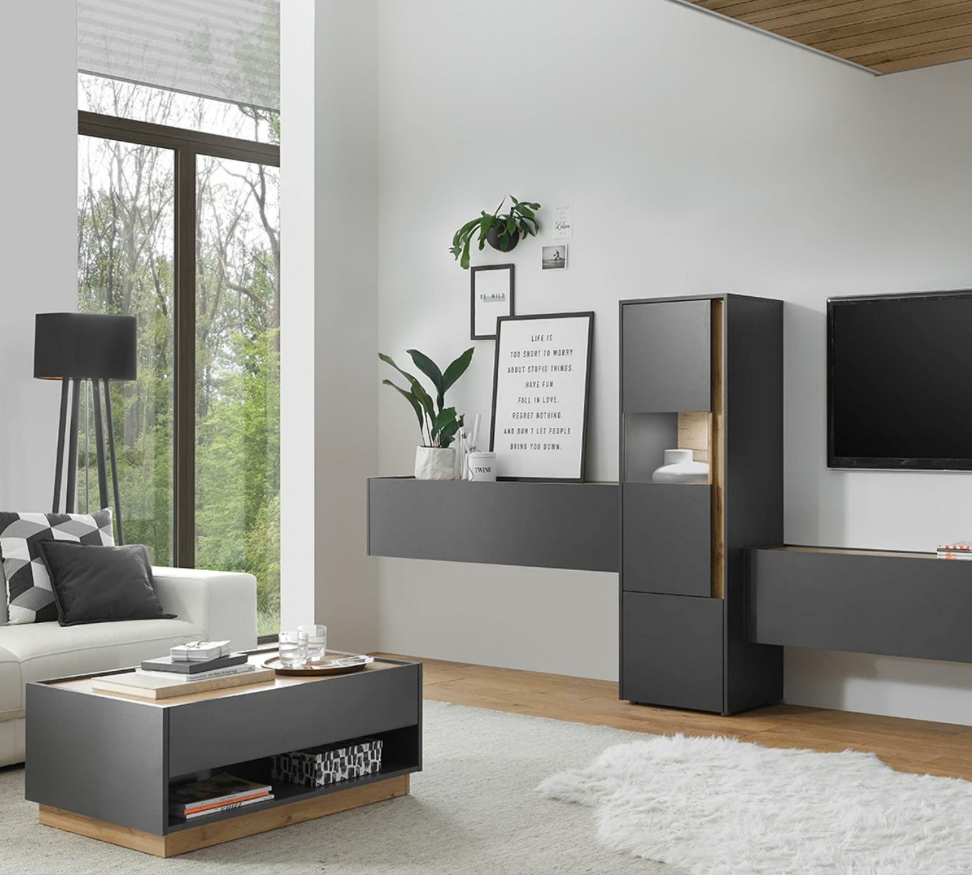 Couchtisch Eiche Wotan Dekor Anthrazit 4