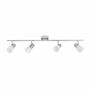 LED Ceiling light 4-lamp Metal Glass Silver 0