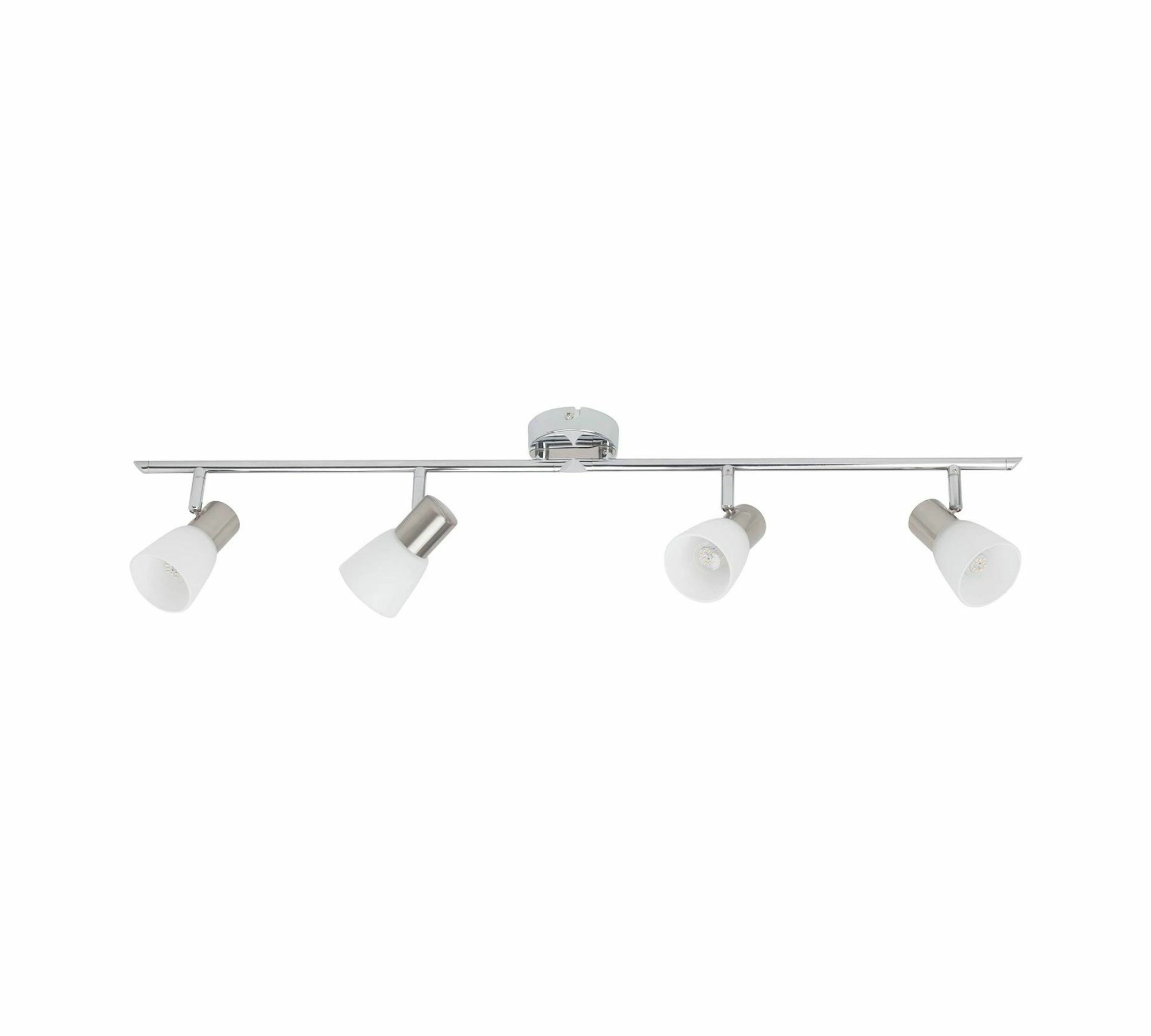 LED Ceiling light 4-lamp Metal Glass Silver 0