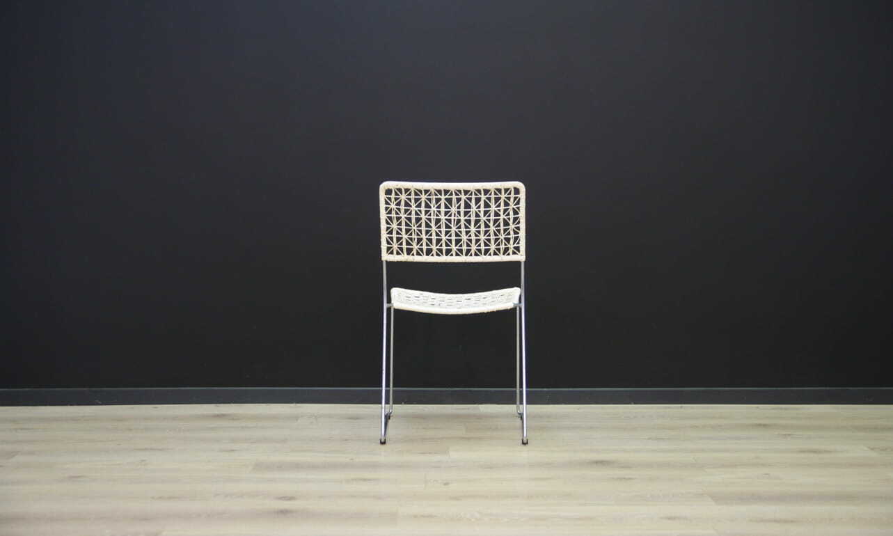 2x Vintage chair metal white 1960s 9