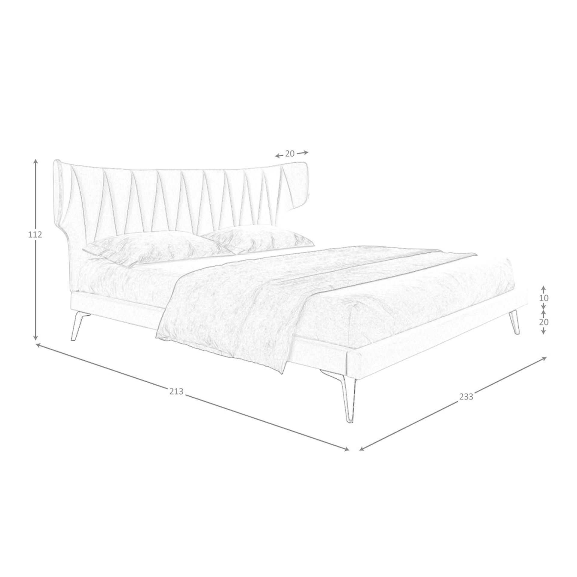 Hellgraues Stoffbett 7160 8