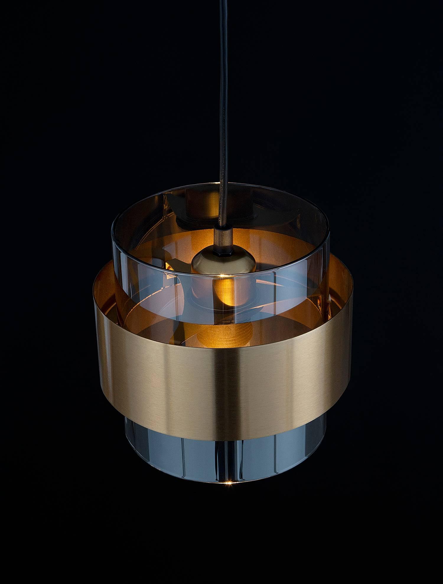 Sianna Type A Pendant Light Smoked Glass Gold 3